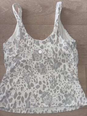 lululemon athletica Neutral Leopard Print Crop Tank - White & Light Gray